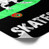 Skateboard Dinosaur Skateboard fahrender T-rex Lus Poster (Ecke)