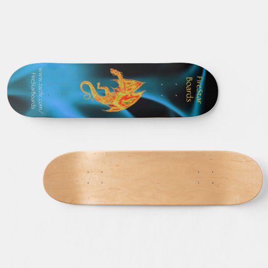 Skateboard "Dragon in Blue Flames" (Horizontal)