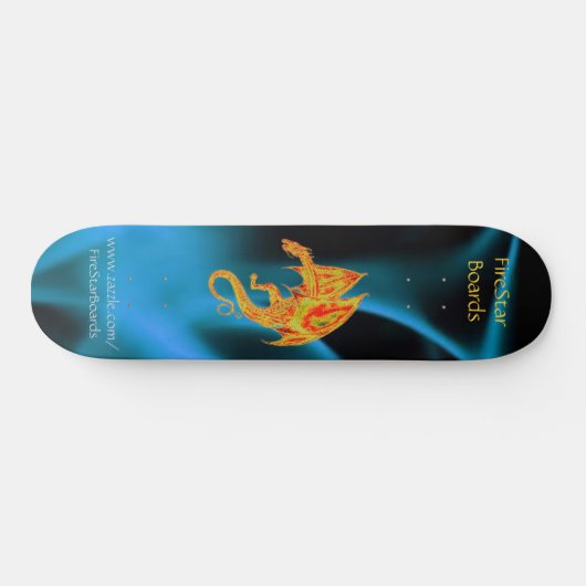 Skateboard "Dragon in Blue Flames" (Horizontal)
