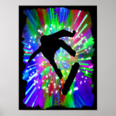 Skateboard Drehte in Fireworks aus. Poster (Vorne)