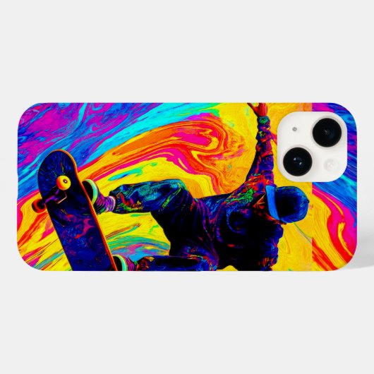 Skateboard durch Farben Case-Mate iPhone Hülle (Rückseite (Horizontal))