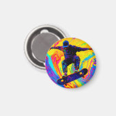 Skateboard durch Farben Magnet (Vorderseite/Rückseite)