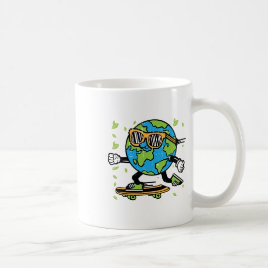 Skateboard Earth Day Umwelt Kaffeetasse (Rechts)