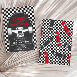 Skateboard Ein Cooler Typ 1. Geburtstag Einladung