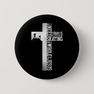 Skateboard Ein Ganzes Lot Von Jesus Kreuz Glauben  Button