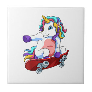 Skateboard Einhorn Liebhaber Skateboarder Skateboa Fliese
