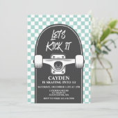 Skateboard - Einladung zum Geburtstag (Stehend Vorderseite)