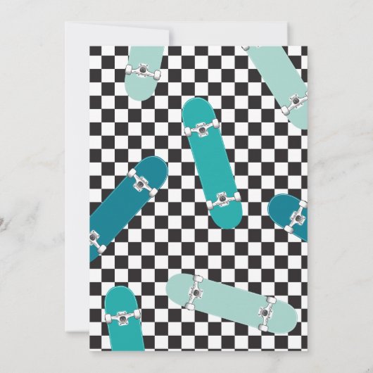 Skateboard - Einladung zum Geburtstag (Rückseite)