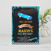 Skateboard - Einladung zum Geburtstag (Stehend Vorderseite)