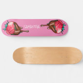 Skateboard Erdbeere im Schokoladenbohrer (Horizontal)