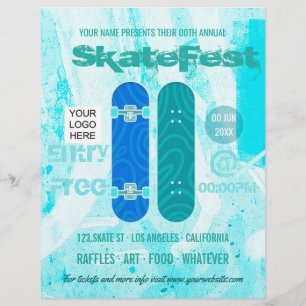 Skateboard Eventwerbung fügt Foto und Logo hinzu Flyer