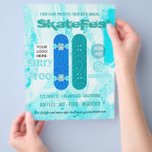 Skateboard Eventwerbung fügt Foto und Logo hinzu Flyer (Hand)