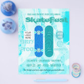 Skateboard Eventwerbung fügt Foto und Logo hinzu Flyer (Einzeln)