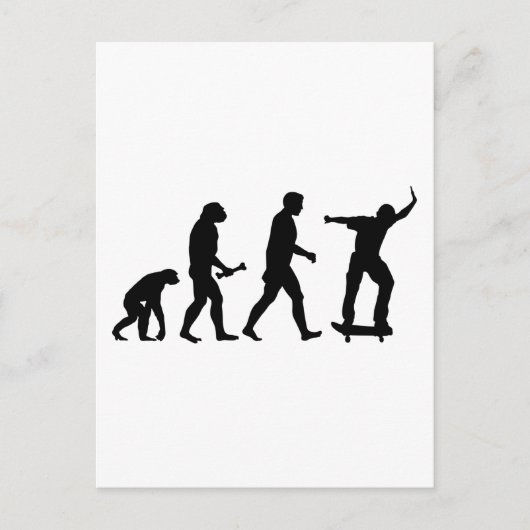 Skateboard-Evolution Postkarte (Vorderseite)