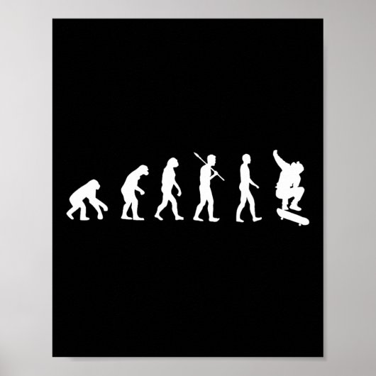 Skateboard-Evolution - Skateboarding-Geschenk-Shir Poster (Vorne)