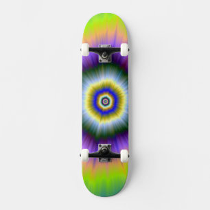 Skateboard Explosion in Yellow and Violet