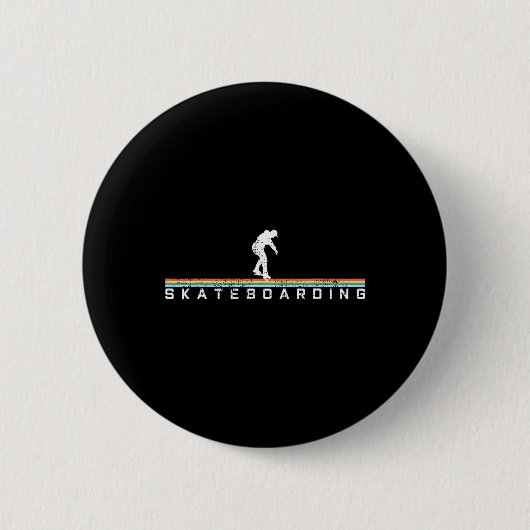 Skateboard fahren Skateboard Vintage Retro Geschen Button (Vorderseite)