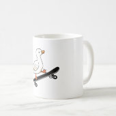 Skateboard fahrende Ente Kaffeetasse (VorderseiteRechts)