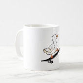 Skateboard fahrende Ente Kaffeetasse (Vorderseite Links)
