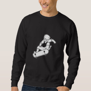 Skateboard fahrende Katze Freestyle Skateboarder Sweatshirt