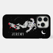 Skateboard fahrender Astronaut iPhone Hülle (Rückseite (Horizontal))