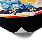 Skateboard fahrender Christus Gebet Herr Kirche Gl Poster (Ecke)