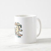 Skateboard fahrender Hund Kaffeetasse (VorderseiteRechts)