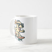Skateboard fahrender Hund Kaffeetasse (Vorderseite Links)