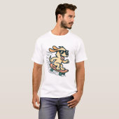 Skateboard fahrender Hund T-Shirt (Vorne ganz)