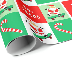 Skateboard-Fahrer-Geschenk für die Feiertage Geschenkpapier