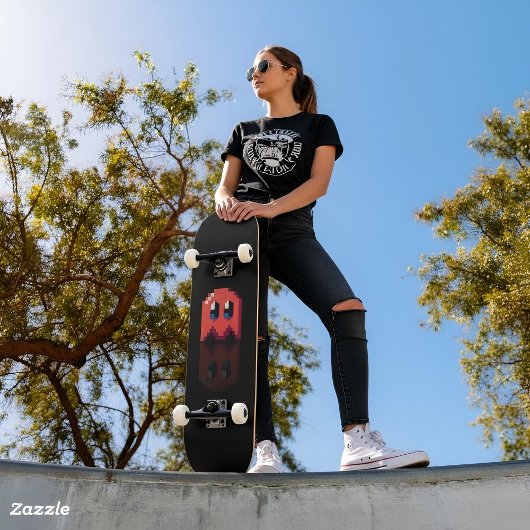 Skateboard Fan Art Pac-Man Schwarzer roter Geist