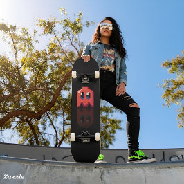Skateboard Fan Art Pac-Man Schwarzer roter Geist