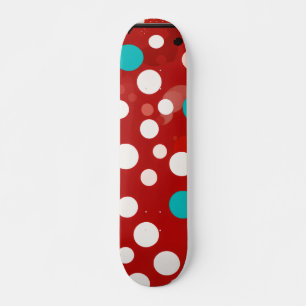 Skateboard - farbig weiß, rot, entworfen