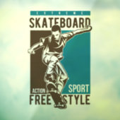 Skateboard Fensteraufkleber (Blatt 3)