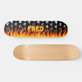 Skateboard Feuer und Flammen Design. (Horizontal)
