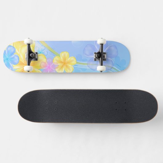 Skateboard-Floral Skateboard (Horizontal)