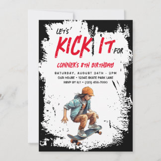 Skateboard Foto Grunge Skate Boy Geburtstagsparty Einladung