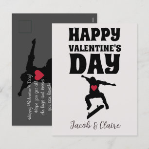 Skateboard, Frohe Valentinstag Personalisieren Nam Feiertagspostkarte