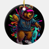 Skateboard für Bärenschwanz Keramik Ornament (Hinten)