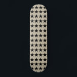 Skateboard für Beige und Schwarze Sterne<br><div class="desc">Skateboard Deck in Beige und Black Stars.</div>