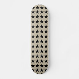 Skateboard für Beige und Schwarze Sterne