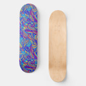 Skateboard für Blau und Rosa Waves (Vorderseite)