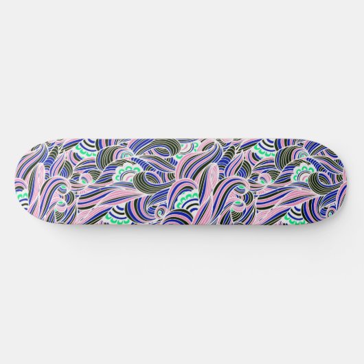 Skateboard für Blau und Rosa Waves (Horizontal)