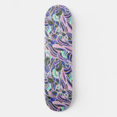 Skateboard für Blau und Rosa Waves (Vorderseite)