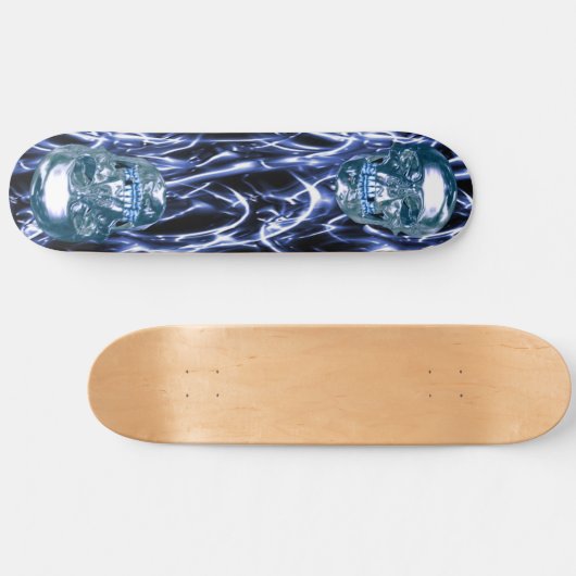 Skateboard für Blue Chrome Skulls (Horizontal)