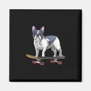 Skateboard für Bulldoggen Magnet