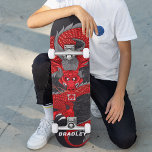 Skateboard für den Personalisierten Red Dragon<br><div class="desc">Red Dragon Personalisiert Name Skateboard zeigt Ihren personalisierten Namen in der modernen Typografie mit einem Drachen auf schwarzem Hintergrund. Personalisieren Sie diese, indem Sie den Text in dem dafür vorgesehenen Textfeld bearbeiten. Geben Sie Ihrem Lieblingskateboarder zu Weihnachten, Geburtstag oder Ihrer BESTE FREUNDIN ein maßgeschneidertes Geschenk, ein personalisiertes Skateboard. Entworfen von...</div>