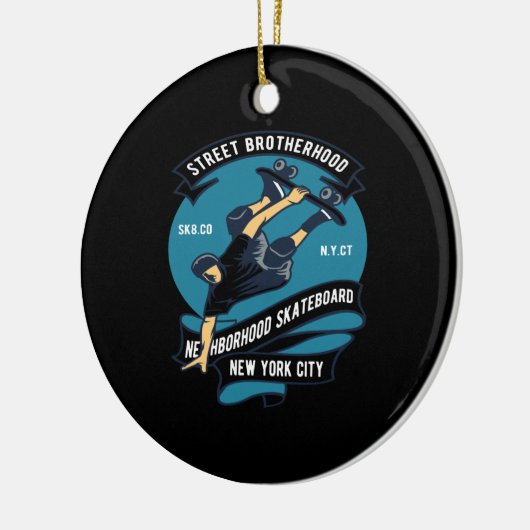 Skateboard für die Nachbarschaft Keramik Ornament (Links)