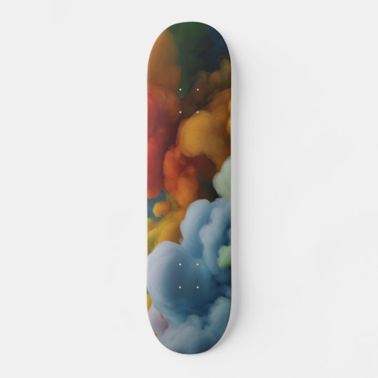 Skateboard für farbenfrohe Wolken (Vorderseite)