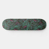 Skateboard für grüne und rosa Blumenmuster (Horizontal)